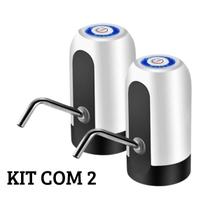 Kit Conjunto Com 2 Bomba Elétrica Para Galão De Água Recarregavel USB Bivolt