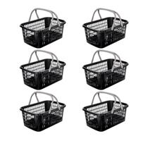 Kit Conjunto Com 6 Cestinha Cestos Compacto Estiloso Versátil Organizador De Ambientes Com Alça Multiuso