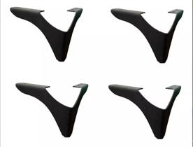 Kit Conjunto Com 6 Pés Roma Luxo 8,5 Cm Para Sofá, Poltrona, Móveis