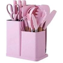 Kit Conjunto Completo 19 Peças Silicone Utensílios Cozinha