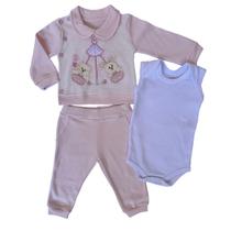Kit Conjunto Completo Pagão Recém Nascido Body Balanço Urso Kit Conjunto Completo Pagão Recém Nascido Body Balanço Urso
