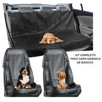 KIT CONJUNTO COMPLETO PRETO BANCOS DIANTEIRO E TRASEIRO Capa PROTETORA PET de Assento CARRO AUTOMOT