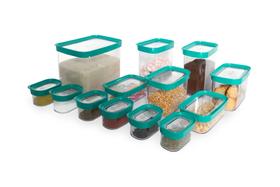 Kit Conjunto Cozinha 13 Potes Herméticos para Mantimentos - Verde - Helsim