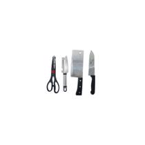 Kit conjunto culinario de facas e tesoura 3 facas cortador fatiador de legumes e verduras - GIMP