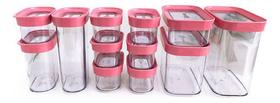 Kit Conjunto De 12 Potes Herméticos Mantimentos E Temperos Kit Conjunto De 12 Potes Herméticos Mantimentos E Temperos