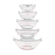 Kit Conjunto de 5 Potes de Vidro Herméticos com Tampa Para Armazenar Alimentos Kit Conjunto de 5 Potes de Vidro Herméticos com Tampa Para Armazenar Alimentos