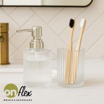 Kit Conjunto de Banheiro com Saboneteira e Porta Escova Design Funcional e Elegante