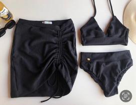 Kit conjunto de biquíni cintura alta + saia com detalhe Kit conjunto de biquíni cintura alta + saia com detalhe