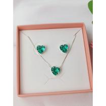 Kit Conjunto de Brinco e Colar Prata 925 Legítima
