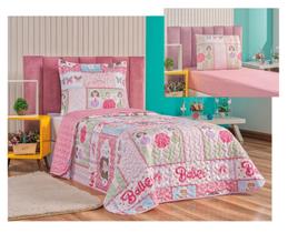 Kit conjunto de cama solteiro infantil colcha bouti kids menino ou menina+ lencol 02 peças micro percal 200 fios