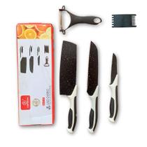 Kit Conjunto de Facas Coloridas 5 Pç Premium Preciso Churrasco Cozinha Profissional