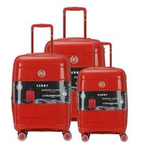 Kit conjunto de malas de viagens 3 peças rodas duplas sammy - VERMELHO