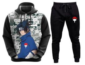 Kit Conjunto De Moletom Blusa E Calça Naruto Anime Escolha Personagem