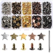 Kit Conjunto De Rebites De Couro Duplo Rebite Estrela Metal - Armarinhos Beaba