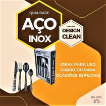 Kit Conjunto De Talheres Colhe Garfos Facas 24 Pecas Inox