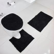 Kit Conjunto de Tapetes 3 Peças Para Banheiro Macarrão Lindo e Macio Antiderrapante