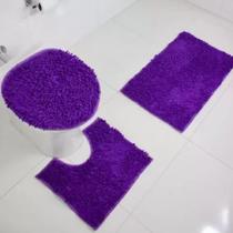Kit Conjunto de Tapetes 3 Peças Para Banheiro Macarrão Lindo e Macio Antiderrapante