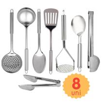 Kit Conjunto de Utensilios de Cozinha 12 peças Espátula Vazada Pegador Fritura Kit Conjunto de Utensilios de Cozinha 12 peças Espátula Vazada Pegador Fritura