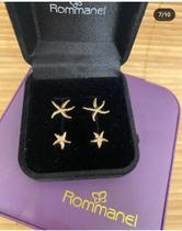 Kit Conjunto Dois Brincos Estrela Do Mar Rommanel Mães 525434 525088 Kit Conjunto Dois Brincos Estrela Do Mar Rommanel Mães 525434 525088