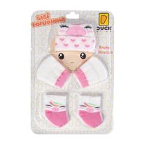 Kit conjunto enxoval toca luva e meia recem nascido meninas bebê, material premium, conforto e maciez Kit conjunto enxoval toca luva e meia recem nascido meninas bebê, material premium, conforto e maciez