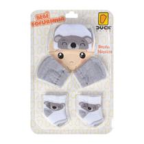 Kit conjunto enxoval toca luva e meia recem nascido meninos bebê, material premium, conforto e maciez