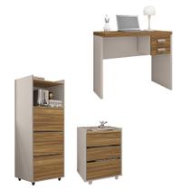 Kit Conjunto Escritório 4 Peças Studio Marrom Caemmun