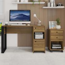 Kit Conjunto Escritório Mesa e Gaveteiro Marrom Sky Caemmun Kit Conjunto Escritório Mesa e Gaveteiro Marrom Sky Caemmun