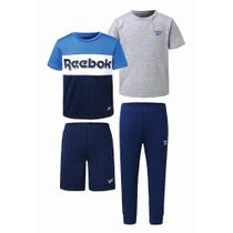 Kit Conjunto esportivos para meninos 4 peças Azul Reebok