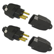 Kit Conjunto Fêmea + Macho 2P+T 20A 250Vca Preto