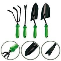 Kit Conjunto Ferramenta Jardinagem Plantio Extrator Ervas Pá Estreita Larga Ancinho Horta Jardim