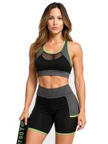 Kit Conjunto Fitness Feminino Academia Short Top e Regata