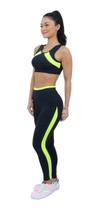 Kit Conjunto Fitness Feminino Roupa Academia Legging E Top - Marinho Fitness