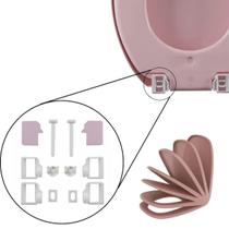 Kit Conjunto Fixação Para Assento Sanitário Almofadado Rosa