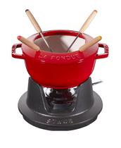 Kit Conjunto Fondue 8 Pçs Cereja Ferro Fundido 18cm - Staub