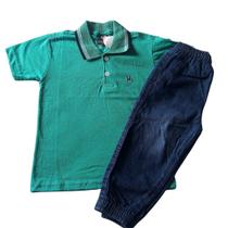 Kit Conjunto Infantil bebê Estiloso Calça Jeans Jogger e Camiseta Gola Polo Conforto e Estilo Casual Kit Conjunto Infantil bebê Estiloso Calça Jeans Jogger e Camiseta Gola Polo Conforto e Estilo Casual