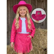 Kit Conjunto Infantil Boiadeira Ana Castela Short Saia Casaquinho com Franjas Festas Rodeios Kit Conjunto Infantil Boiadeira Ana Castela Short Saia Casaquinho com Franjas Festas Rodeios