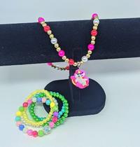 Kit Conjunto Infantil Colar e Pulseiras Miçangas Coloridas Pingente Unicórnio Minnie Doce Sereia Pony Crianças Meninas Kit Conjunto Infantil Colar e Pulseiras Miçangas Coloridas Pingente Unicórnio Minnie Doce Sereia Pony Crianças Meninas
