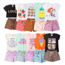Kit Conjunto Infantil Verão Menina Com 4 Conjuntos Sortidos Kit Conjunto Infantil Verão Menina Com 4 Conjuntos Sortidos