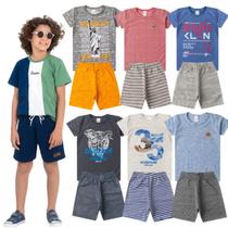 Kit Conjunto Infantil Verão Menino Com 2 Conjuntos Sortidos