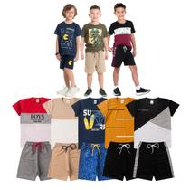 Kit Conjunto Infantil Verão Menino Com 5 Conjuntos Sortidos Kit Conjunto Infantil Verão Menino Com 5 Conjuntos Sortidos