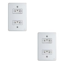 Kit Conjunto Interruptor 4x2 2 módulos 2P+T 10A 250V