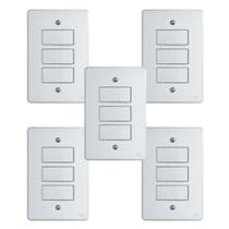 Kit Conjunto Interruptor 4x2 3 Teclas Simples 10A 250V