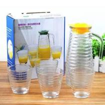 Kit Conjunto Jarra de 800ml com 4 Copo de 220ml de Vidro - HAÜSKRAFT