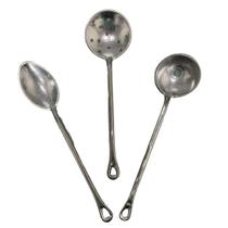 Kit Conjunto Jogo 3 Peças Colher De Arroz Concha Escumadeira De Alumínio Fundido Batido para Servir