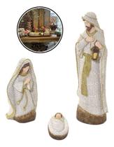 Kit Conjunto Jogo 3 Peças Sagrada Família Decoração Natal