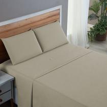 Kit Conjunto Lençol Casal com Fronhas 4 Peças Roupa de Cama Box 200 Fios Algodão