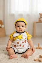 Kit conjunto macacao infantil masculino bebe chapeu veste ate 7 meses Kit conjunto macacao infantil masculino bebe chapeu veste ate 7 meses