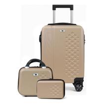 Kit Conjunto Mala De Bordo 20 Polegadas + Frasqueiras 10 e 12 Viagem M4
