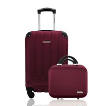 Kit Conjunto Mala Viagem Bordo Rígida Cadeado Rodas Dupla 360º mais Frasqueira Rígida Gladiador A5MB Tam PP