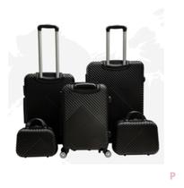 Kit Conjunto Malas De Viagem 5 Peças G M P Com 2 Frasqueiras